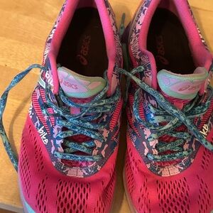 Asics Purple and Teal Running Shoes